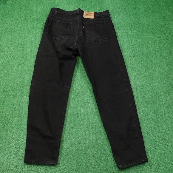 VINTAGE LEVI'S 550 RELAXED FIT ORANGE TAB USA BLACK DENIM JEANS 38X32 (37X31) - Picture 6 of 12
